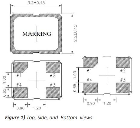 Mechanical Drawing - ECS 3225Q AEC-Q200 Oscillators